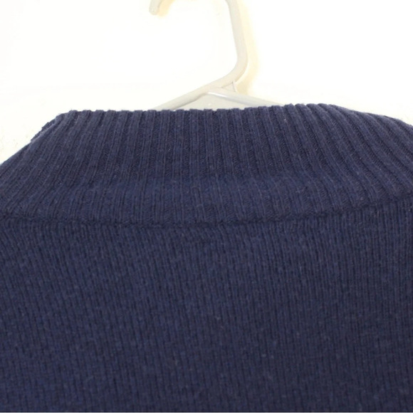 J.Crew Men’s Merino Wool-Blend Half Zip Navy Blue Sweater - Picture 3 of 5